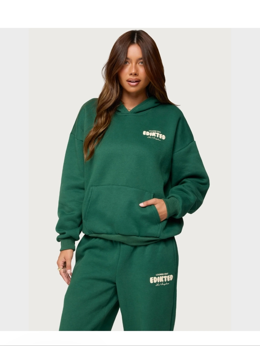Edikted Lounge Edit Forest Green Hoodie NWT - Picture 2 of 5
